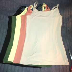 5 tank tops sz L ribbed